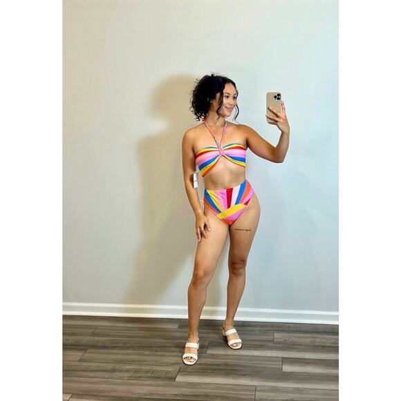 Show Me Your Mumu Swim Palma Bottom in Rainbow Key Large Lined Stretch Swim - Picture 1 of 5